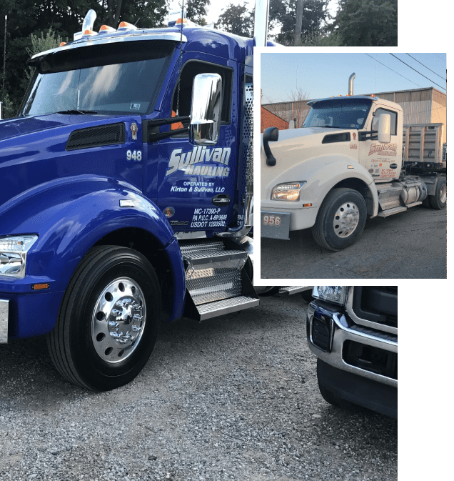 Two semi-trucks parked side by side.